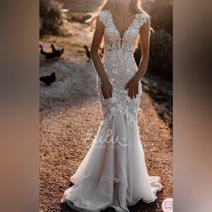 Custom BrideLulu Mermaid Wedding Dress WHITE